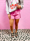High Waisted Running Shorts- Pink