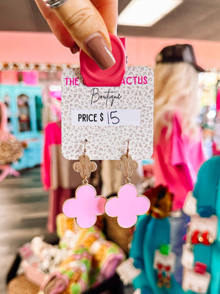 Light Pink Clover Earrings