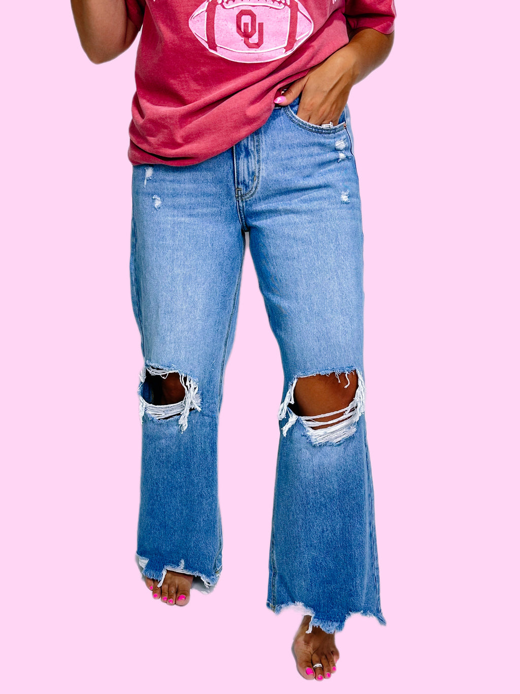 Vintage Wash French Terry Pants In Bright Blue – The Crazy Cactus