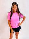 Short Sleeve Basic Top- Candy Pink