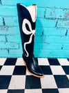 Black With White Bow Boots