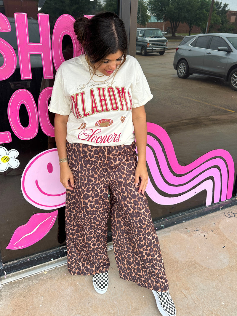 Wide Leg Leopard Pants
