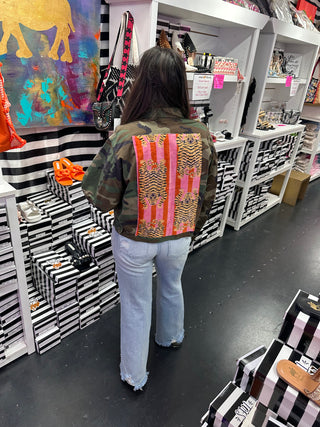 Upcycled Camo Cropped Jacket