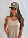 Pink Camo Smiley Trucker