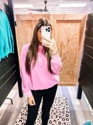 Soft Fleece Sweatshirt- Pastel Purple