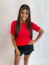 Short Sleeve Basic Tee- Red