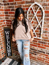 Oversized Crop Boxy Tee- Mocha