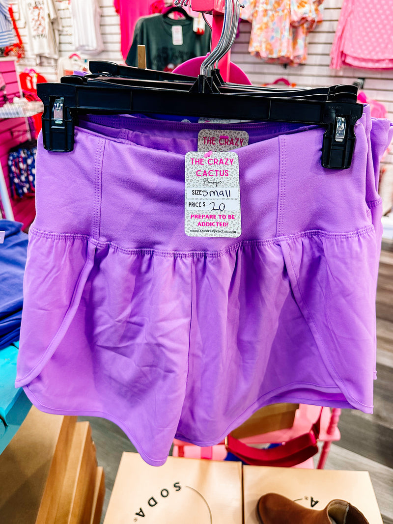 High Waisted Running Shorts- Lavender
