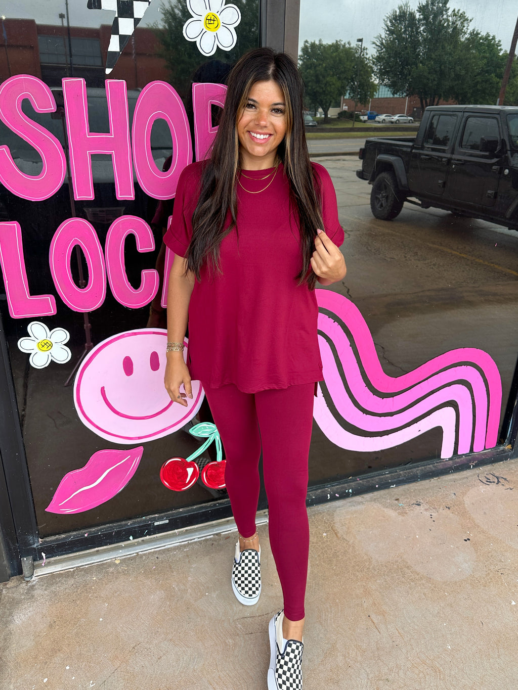 Buttery Soft Matching Top & Legging Set- Burgundy