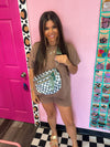 Nylon Olive Checkered Bum Bag