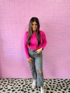 Pink Bodysuit With Rhinestones