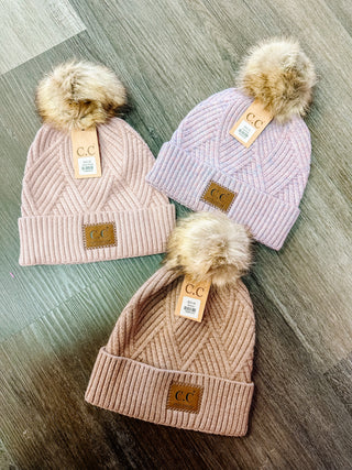 Cable Knit CC Beanies