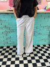Wide Leg Fleece Sweats- Heather Grey