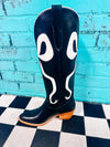 Black With White Bow Boots