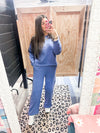 Fleece Pullover & Sweatpants Set- Blueberry