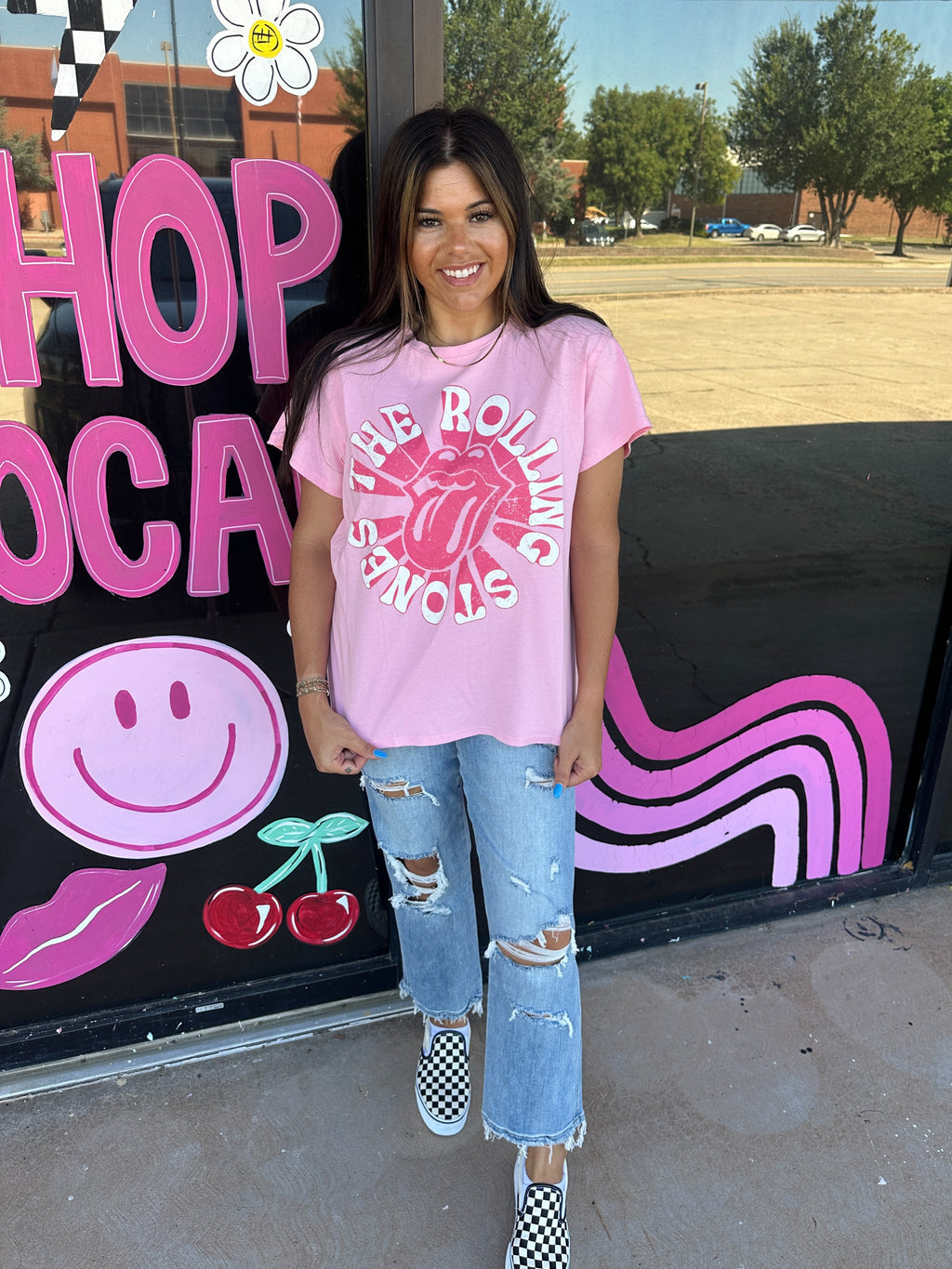 Pink Licensed Rolling Stones Graphic Shirt