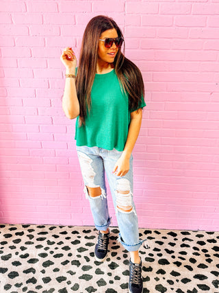 Kelly Green Short Sleeve Sweater