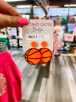 Acrylic Basketball Earrings