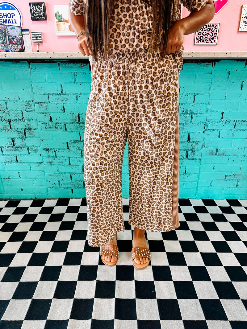 Leopard Ribbed Matching Set