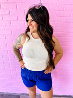 Seamless Ribbed Tank Top- Cream