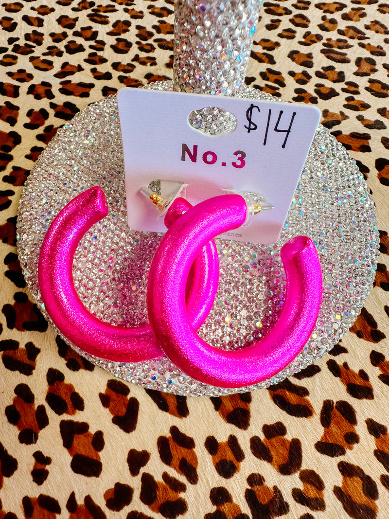 Large Bright Pink Hoops