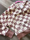 Tan Checkered Hoodie