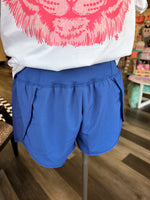 High Waisted Running Shorts- Navy