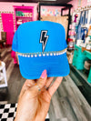 Blue Lightning Bolt Trucker with Double Chain
