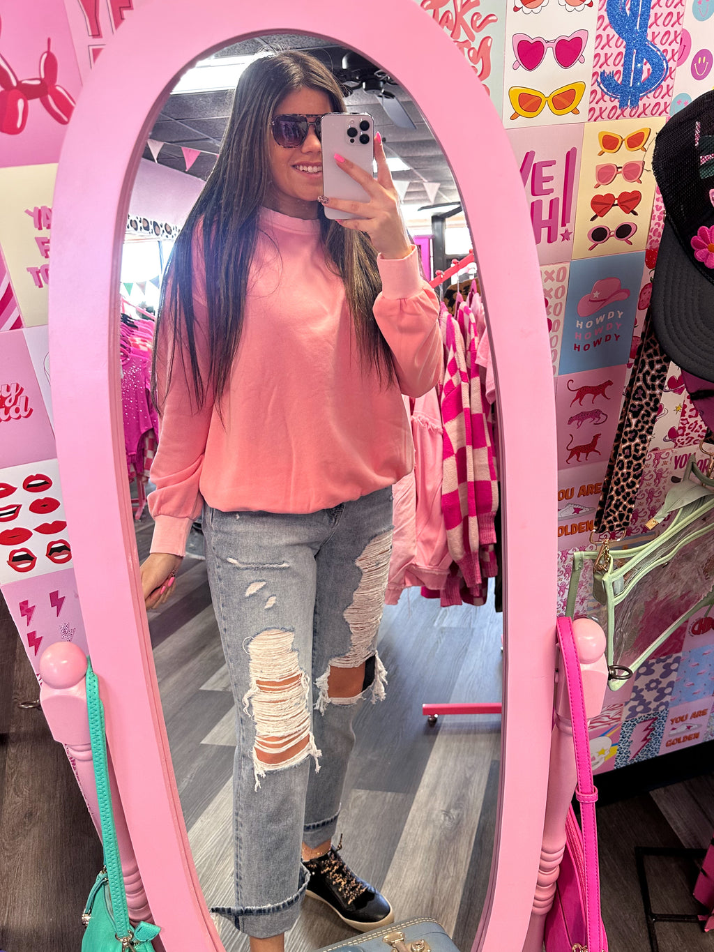Soft Fleece Sweatshirt- Pink