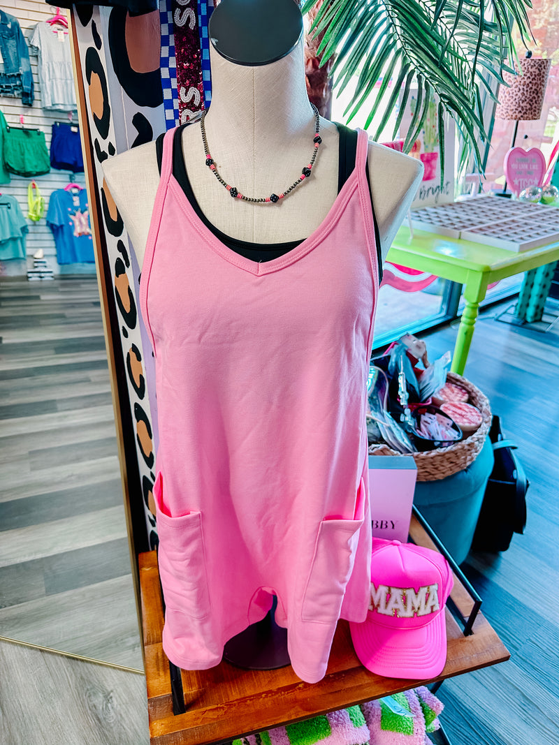 Pink V-Neck Romper