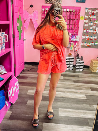 Red Ribbon Bow Short Set