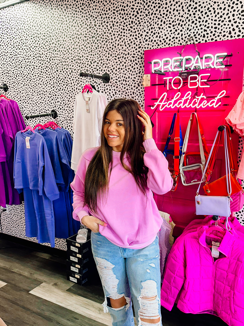 Soft Fleece Sweatshirt- Light Purple