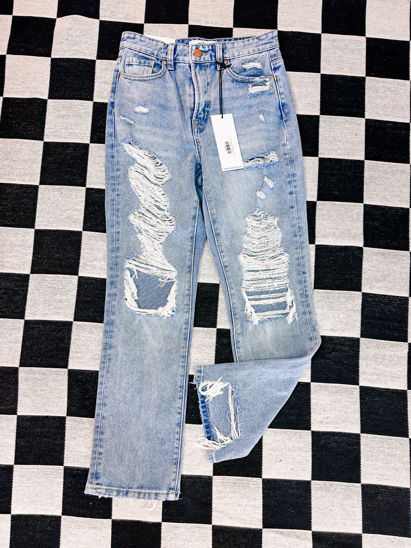 Mica Super High Rise Straight Leg Jeans