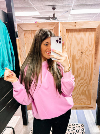 Soft Fleece Sweatshirt- Pastel Purple