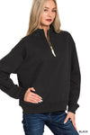 Half Zip Pullover- Black