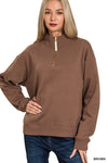 Half Zip Pullover- Brown