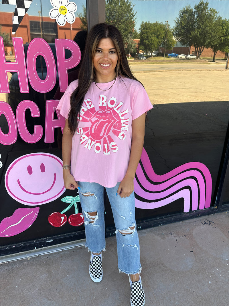 Pink Licensed Rolling Stones Graphic Shirt