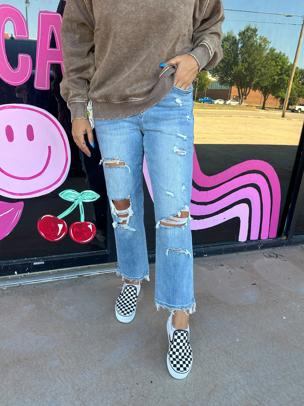 Mica High Rise Distressed Jeans