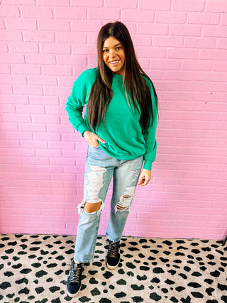 Soft Fleece Sweatshirt- Green