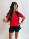 Short Sleeve Basic Tee- Red
