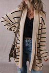 Tan w/Black Stripe Cardigan