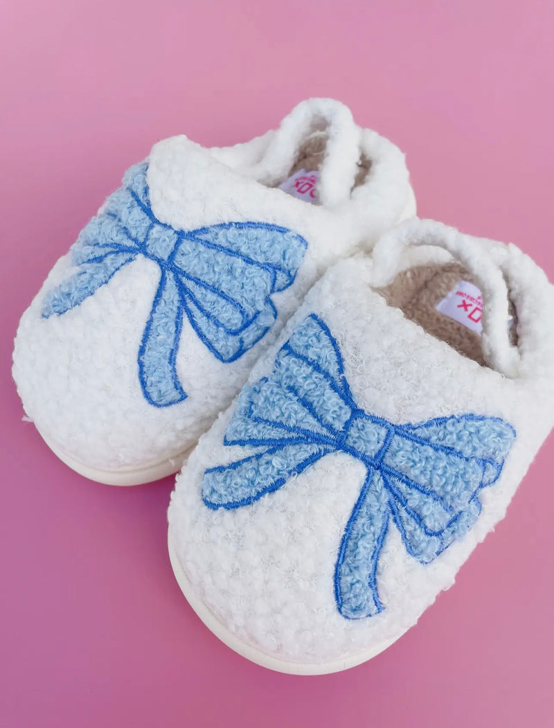 Toddler Blue Bow Slippers