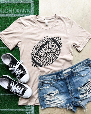 Neutral Leopard Football Tee
