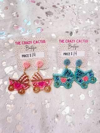 Beaded Baby Shower Earrings