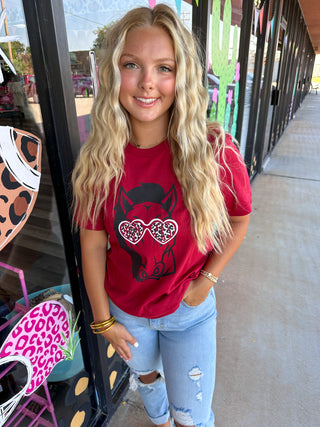 Heart Glasses Sooners Tee