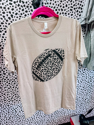 Neutral Leopard Football Tee