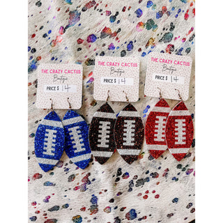 Glitter Football Earrings