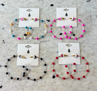 Beaded Hoops With Gold